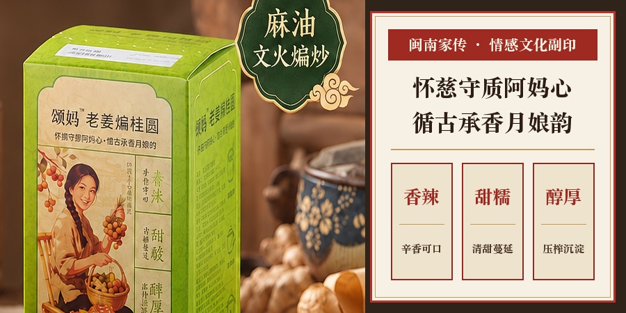 颂妈老姜煸桂圆怀慈守质阿妈心与麻油文火煸炒海棠印实拍